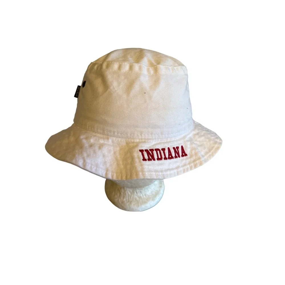 Indiana University White Embroidered Lettering Youth Bucket Hat L/XL